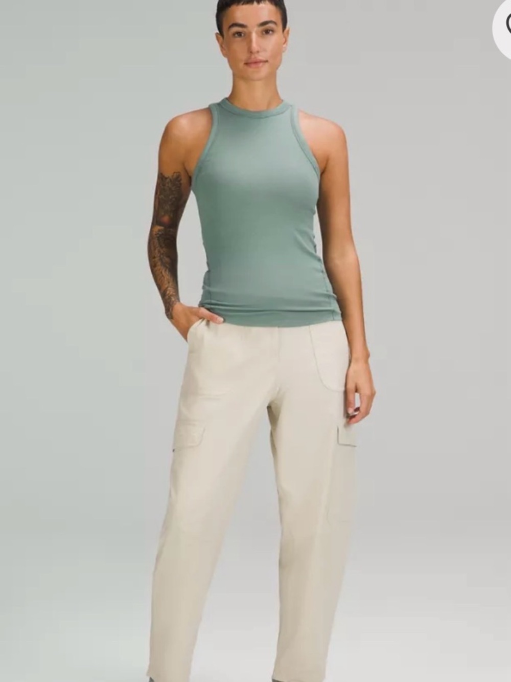 LULULEMON Hold Tight Ribbed Tank Top | 6 | Sage Green